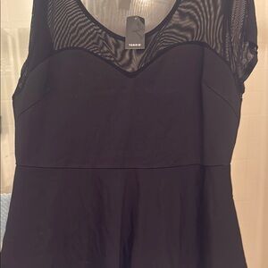 Torrid Black Chemise with Sheer Mesh Detail